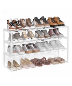 Stackable Metal Shoe Rack for Entryway Organization