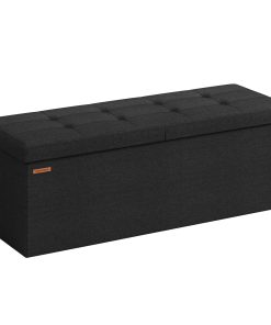 SONGMICS 110 cm Storage Ottoman. Foldable Storage Bench with Flipping Lid. 300 kg Load Capacity. for Entryway. Living Room