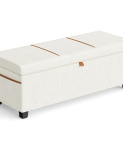 SONGMICS HOME Storage Ottoman Bench. Storage Chest. 15.7 x 43.3 x 15.7 Inches. End of Bed Bench. 27 Gal. (103 L). for Bedroom. Entryway. Living Room