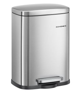 Stainless steel pedal bin with soft close lid and inner bucket