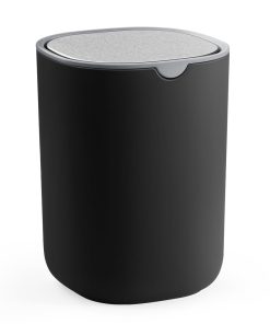Mini desk trash can with lid stainless steel for office or car