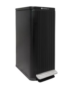 Slim stainless steel trash can with lid for kitchen