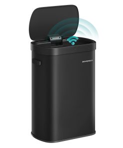 Motion Sensor Trash Can 13-Gallon (50L) Automatic Garbage Bin with Soft Close Lid Stainless Steel Wave or Touch to Open Includes 15 Bags