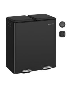 Double Garbage Can with Soft-Close Lids and Removable Inner Buckets