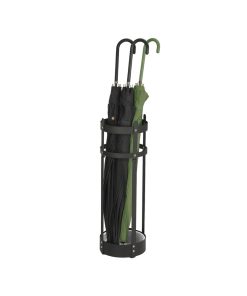 Steel umbrella stand with round holder and detachable drip tray