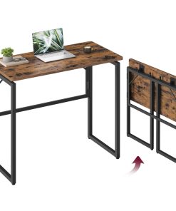 One-Piece foldable computer desk with rounded edges