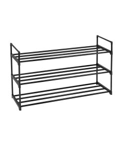 Shoe Rack. 3-Tier Shoe Storage Organizer. Metal Shoe Shelf