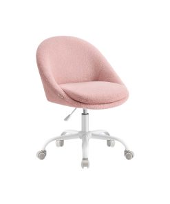 Swivel vanity chair with back and wheels