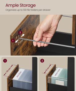 VASAGLE 4-Drawer Vertical File Cabinet. Filing Cabinet for Home Office. Printer Stand. with 4 Lockable Drawers. Adjustable Hanging Rail. for A4 and Letter-Size Files