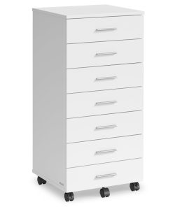 Mobile file cabinet with tool free sliding rails