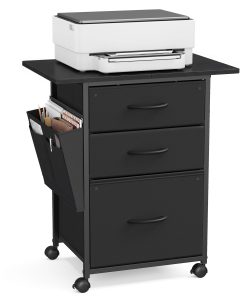 Mobile Filing Cabinet with Printer Top and Side Pockets