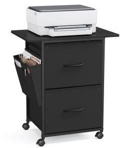 Mobile Filing Cabinet with Printer Top and Side Pockets