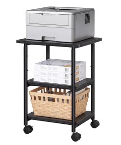 SONGMICS HOME 3-Tier Printer Stand with Locking Wheels. Printer Table | Industrial Under Desk Mobile Cart for Home Office. Storage Shelf