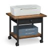Mobile printer stand with drawer for home or office