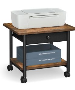 Mobile printer stand with drawer for home or office