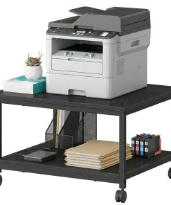 SONGMICS HOME 2-Tier Printer Stand with Locking Wheels. Printer Table | Industrial Under Desk Mobile Cart for Home Office