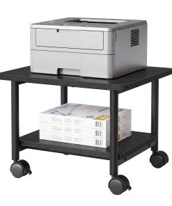 SONGMICS HOME 2-Tier Printer Stand with Locking Wheels. Printer Table | Industrial Under Desk Mobile Cart for Home Office.Storage Shelf