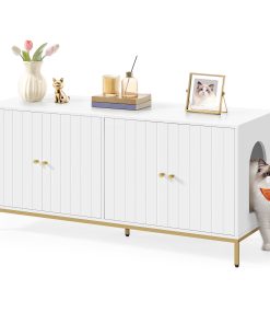 Feandrea Double Cat Litter Box Enclosure.Double Room. Modern Style
