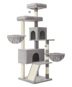 Large Cat Tree Tower. 68.5-Inch Tall Cat Condo with Large Perch