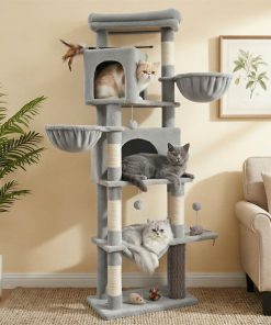 Large multi level cat tree tower with self groomer and posts