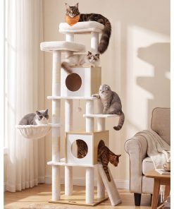 Feandrea Tall Cat Tree. 6-Tier Cat Tower with 2 Condos. 67.3 in