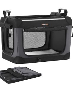 Portable Oxford Fabric Dog Crate with Multiple Features