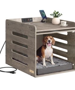 Feandrea Modern Dog Crate Furniture with Flip-Up Hidden Door