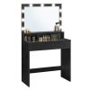 VASAGLE Vanity Desk with Mirror and Lights