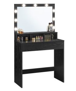 VASAGLE Vanity Desk with Mirror and Lights