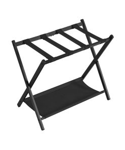 Foldable Luggage Rack with Storage Shelf