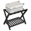 Solid Wood Luggage Rack. No Assembly Required. Foldable Suitcase Stand. Luggage Holder