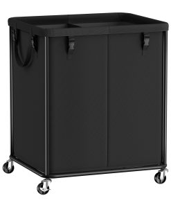 Laundry Basket with Wheels. Rolling Laundry Hamper with Steel Frame. Removable Liner Bag