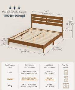 SONGMICS Home Bed Frame with Headboard
