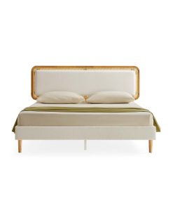 BOHOVEN Collection - Bed Frame with Rattan-Like Adjustable Headboard