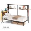 VASAGLE Twin Size Metal Bed Frame with Headboard