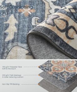 SONGMICS HOME Area Rug. Non-Slip Carpet. Traditional Vintage Style. Machine Washable. Bedroom Kitchen Living Room