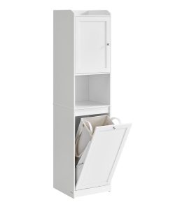 Tall Bathroom Cabinet with Laundry Basket