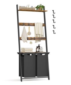 2-Section Laundry Hamper with Blanket Ladder