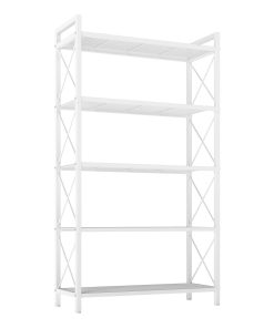 Metal shelving unit for versatile storage for entryway and kitchen