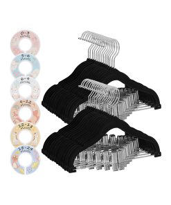 30-Pack Non-Slip Baby Hangers with Clips