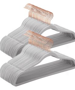 SONGMICS Velvet Hangers. Non-Slip Hanger. Rose Gold Color Swivel Hook