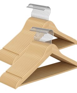 Wooden Hangers with 360° Swivel Hooks