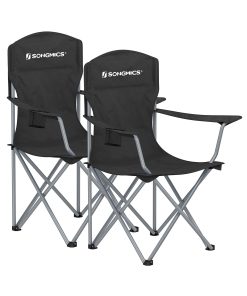 Set of 2 Folding Camping Chairs Max Capacity 330 lb
