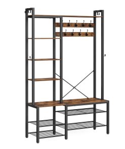 Hall Tree with Bench. Hooks and Shelves
