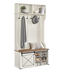 VASAGLE Hall Tree with Bench and Shoe Storage