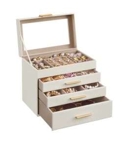 GISELLA Collection - Jewelry Box with Glass Lid for Sunglasses and Big Jewelry