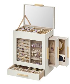 5-Layer Jewelry Box with 3 Side Drawers