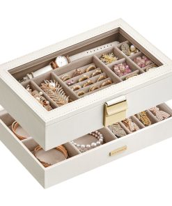 Stackable Jewelry Trays with Glass Lid