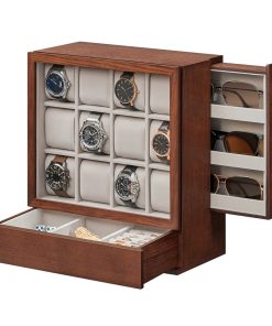 12-Slot Wooden Watch Box