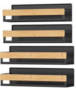 SONGMICS Magnetic Bamboo Spice Rack for Refrigerator